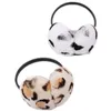 Ear Muffs Leopard Print Real Rex Rabbit Fur Earmuffs With Velvet Band Fur Ball and Winter Women's Fashion Earmuffs Fuzzy pannband 230811