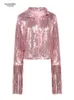 Veste pour femmes Tassel Sequin 2023 Été automne Streewear Rock BF rétro Longsleed Silver Réflexion Femmes Outwear Tops 230811