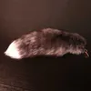 Keychains Bedanyards New Fashion Wolf Fox Tail Fur Keychains unissex pompom pingente caro pendente titular