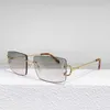 Lyxvarumärke Solglasögon Designer Rimless Carti Driving Glasses Square PhotoChromic Change Color Blue Lens 4 Season Vintage Retro