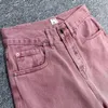 Jeans pour femmes fourre-tout nordique 2023 printemps / été lavage d'eau rouge pantalon à la taille mi-taie effilée