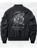 Men's Jackets God of Death Bomber Jacket Chest Pocket Techwear Men Punk Hip Hop Tactical Streetwear Black Varsity Jackets Oversized MA1 Coats 230811