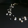 Chaines Eau frais réel collier de perle