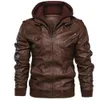 Jackets masculinos 2023 Men's Casual Standup Collar Pu Faux Leather Biker Jacket 230812