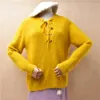 Kadın Sweaters Bayanlar Kadınlar Kış Giyim Sonbahar Giyim Kıllı Yumuşak Gerçek Angora Saç El Örme Bowtie İnce Blouses Jumper Sweater Çekme