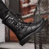 Boots High Top Men Fashion Street Style Motorcycle