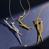 Новая мода T буква узел кулон ожерелье из золота с бриллиантами женские серьги браслет кольцо дизайнерские украшения tn0213