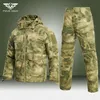 Testes masculinos Militares Militares Desengetes Homens CAMO CAMO Imperpermeável Parkasarmy Tactical Winterrize calças de carga 2 PCs Definir ternos ao ar livre 230812