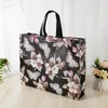 Storage Bags Plant Flower Butterfly Print Handbag Non-woven Tote Shopping Bag Reusable Garment Grocery Folding Clothes Pouch
