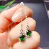 Bengelen oorbellen Colife sieraden 925 zilveren diopside druppel oorbel voor dagelijkse slijtage 5 7mm echte herksteen edelsteen dangler long