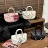 New Simple and Fashionable Litchi Pattern Handheld One Shoulder Crossbody Bag with Western Platinum Bag