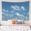 Tapisseries ciel bleu et nuages ​​blancs tapisserie mur suspendue décoration de mur de plage serviette suspendue mur tapisserie r230812