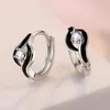 Boucles d'oreilles cerceaux Tieeyiny Classic Forever Love Black Stud Bringle Fashion Crystal Jewelry