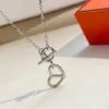 Strängar, strängar designer s925 silver vind svin näsa ot spänne kärlek halsband minimalistisk kvinnlig liten q lås hjärtform tidvatten krage kedja w8c1