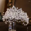 Clips de cheveux Tiara Crystal Crystal Luxury Bridal Crown White Diadem Tiaras Freead Band Band accessoires Cédiles