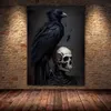 Andra evenemangsfestleveranser Bat Black Cat Witch Antique Owl Raven Wall Art Canvas Målar Dark Witchy Halloween Gothic Vintage Art Poster Print Home Decor 230811
