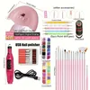 54W UV LED Nail Lamp Starter Kit - Polishing Machine, Point Drill, Brushes & Printer - Perfect for Home Salon Nail Art DIY!