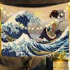 Tapestries Surfing Wall Tapestry Bedroom Decoration Anime Tapestry Wall Hanging Aesthetic Decoration R230812