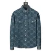 Luxe lente herfst herfst lange mouw merk katoen denim shirt mannen met lange mouwen kwaliteit cowboy shirts voor mannen casual slank fit heren designer kleding m-3xl oo