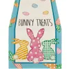 Bordslöpare påsk Happy Bunny tryckt sängbord löpare flaggduk täcker matduk hemfest dekor 230811