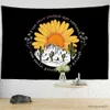 Arazzi Girasole Fiore di campo Arazzo Appeso a parete Grafico floreale Hippie Bohémien Decorazione colorata