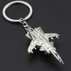 Keychains Lanyards Aircraft Key Chain Combat Plan Model Car Key Ring Creative Metal Fighter Pendant Accessories Boy Man's Favorite Exquisite Gift