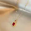 Catene smeraldo zircone orecchini di nicchia a sospensione set di fascia alta set non favoloso in acciaio in acciaio in acciaio catena di gioielli regalo per mamma