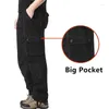 Men's Pants Spring And Autumn Cargo Multi-Pocket Loose Work Clothes Military Running Training Sports Cotton Large Size