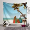 Tapisseries décor à la maison Bus arbre plage tapisserie océan tenture murale tapis de pique-nique couverture thème hôtel chambre décor 85x75 cm