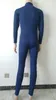 Blue Color Spandex Catsuit Costumes Womens Mens Jumpsuit med Double Front dragkedja