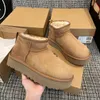 Nieuwe Designer laarzen Dames Leer Gevlochten Comfy Australië Booties Suède Schapenvacht korte mini strik kaki zwart wit roze marine outdoor sneakers uggliess