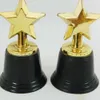 Collectable 12Pcs Award Golden Mini Trophy Prizes Decor Plastic Reward Kindergarten Kids Gift Awards with Black Base 230811
