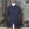 Мужские костюмы Navy Blue Slim Fit Свадебный смокинг-костюм для жениха Business Prom Prom Set Set Set Masse Fashion Jacket с брюками 2023