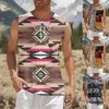 Heren t shirts zwaar gewicht shirt compressie top mannen heren zomer etnische retro printen digitale 3D met mouwloos vest