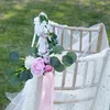 Fleurs décoratives chaise arrière fleur décoration bouquet artificiel pour toile de vacances en toile d'extérieur arc de vacances