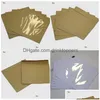 Produtos de papel 100pcs/lote 12,5cm Square CD CD CD 90GSM Kraft DVD Bag Er D Envelopes de embalagem Tipo Pack Bags Festas Fav Dhawp