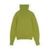 Kvinnors tröjor mjuk ulltröja 2023 Design Hög halsvänlig stickad ulltoppar Turtleneck Solid Color Warm Underwear 3320