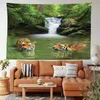 Tapisserier King of the Forest Tiger Tapestry Forest Animal Wall Hanging Tropical Rainforest Landscape For Living Room Bedroom Decorations R230812