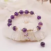 Strand Purple Crystal Bracelet For Women Gold Color Metal Chain Transparent Beads Handmade Hand Strings With Butterfly Pendant