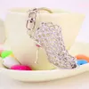 Keychains Lanyards Crystal Hollowed Out High-heeled Shoes Keychain Creative Fashion Design Pendant Accessories Car Bag Keyring For Women Gift