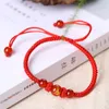 Bracelets de charme hommes bijoux de mode 12 Constellations Bracelet Lucky Red Rope Chinois Zodiac Sign for Women Birthday Cadeaux