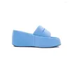 Sandals Women Satin Platform Slippers With Multi Color Thick Bottomed Open Toe Design Flat Comfortable Vacation Casual