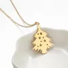 Everfast Wholesale 10pc / Lot Dainty Christmas Tree Tree en acier inoxydable Prendants Charmes Colliers pour femmes Kidans Korean Fashion Jewelry Gift