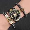 Polshorloges luxe horloge set voor mannen roestvrijstalen kwarts horloges met agenda man elastische armbanden prachtige kerstcadeaustak in doos