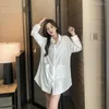 Frauen Nachtwäsche Nacht ihn Frauen Frühling Chiffon 2023 Langarm sexy Nachthemd Shirt Sommer Korean süßes Kleid Zuhause Zuhause