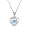 High qualityLove you bling Fashion Cubic zirconia heart-shaped gem necklace custom carved jewelry