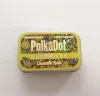 Caixas de embalagem de 4gramas de polkadot de polkadot por atacado embalagem de metal retangular azedo