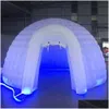 Tents And Shelters 7M Diameter Shelter Led Light Inflatable Igloo Luna Tent Bar Dome Marquee Lamp Rooftop Building Balloon For Exhib Dhx8V