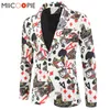 Ternos masculinos Blazers Playing Cards Poker Imprimir Funny Mens Blazer Jacket Corean Fashion Party Prom Fantas