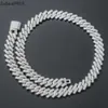 14Mm Moissanite Cuban Chain Sier Iced Out Moissanite Diamond Jewelry Women Men Hip Hop Bracelet Necklace